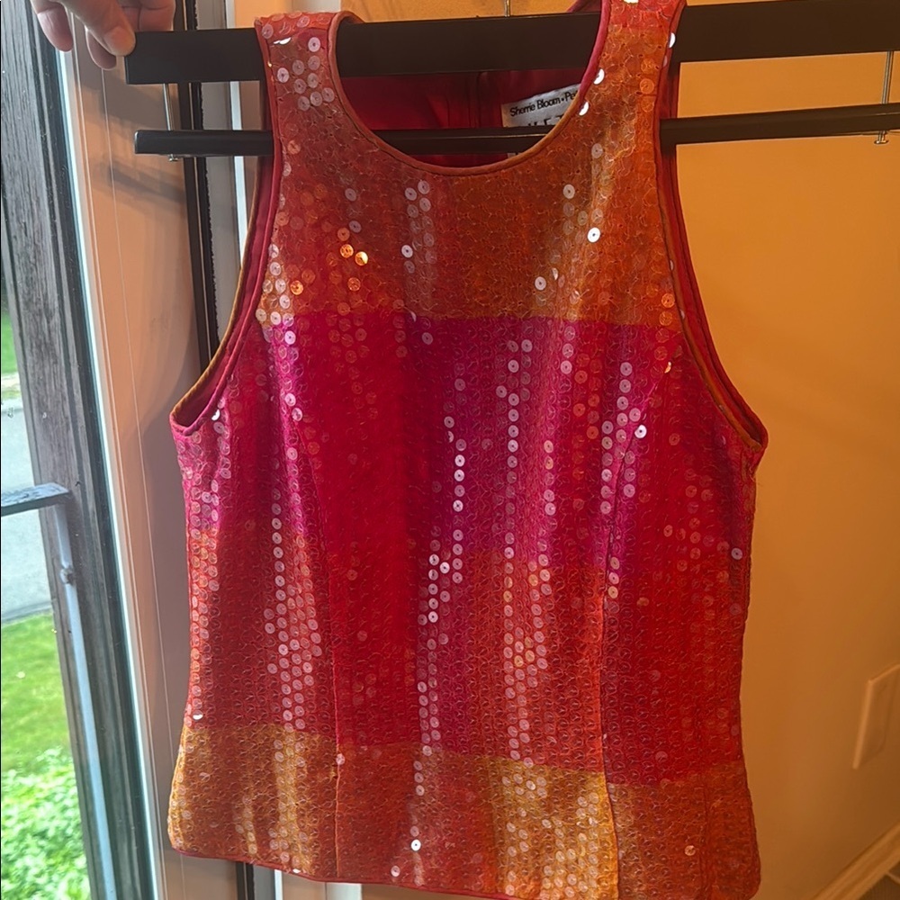 Chetta B Red Sequin Tank Top - Picture 4 of 6